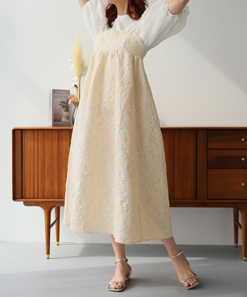 美品 高級✨ダーマコレクション 近年モデル ジャガード ワンピース 椰子の木柄 DAMAcollection ダーマコレクション フラワージャガード 膝丈