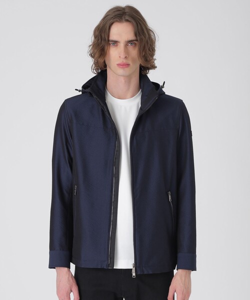 BLACK LABEL シアサッカーパーカー Lサイズ　定価4万 BLACK LABEL CRESTBRIDGE パーカー シャンブレーシアサッカー
