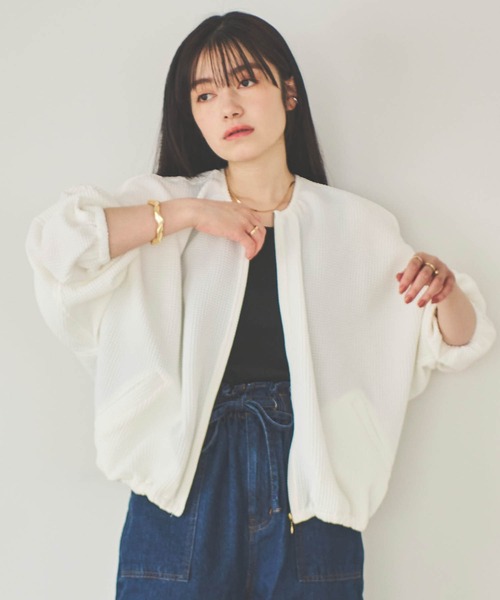 美品 ビュルデサボン ショートブルゾン インディゴ 小花柄