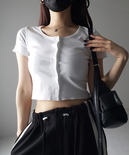 me+em select（ミームセレクト） tシャツ 「 3color 」フロントボタン
