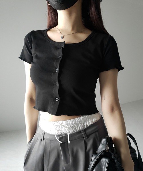 67nowos フロントボタンTシャツ me+em select（ミームセレクト） tシャツ 「 3color 」フロントボタン