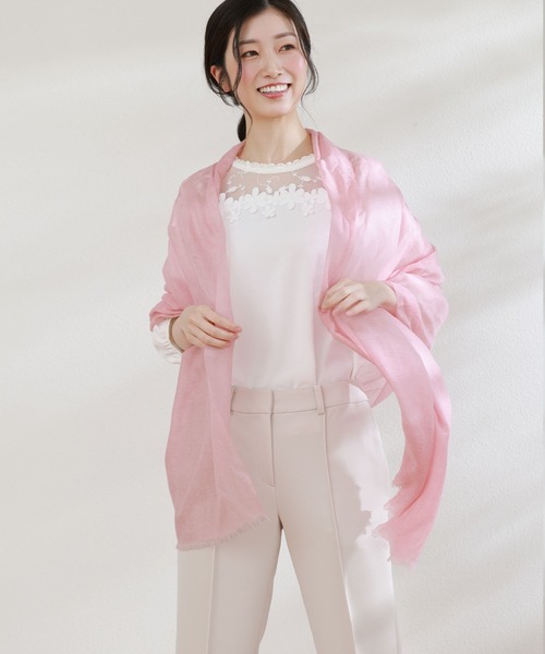 sankyo shokai ストール マフラー リネン カシミヤ夏UVストール
