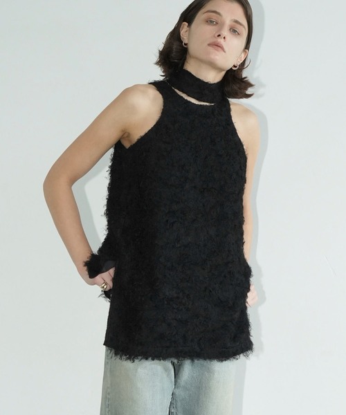 トップス CLANE / FEATHER RIBBON NOSLEEVE TOPS CLANE（クラネ） FEATHER RIBBON NOSLEEVE TOPS レディース : ZOZOTOWN