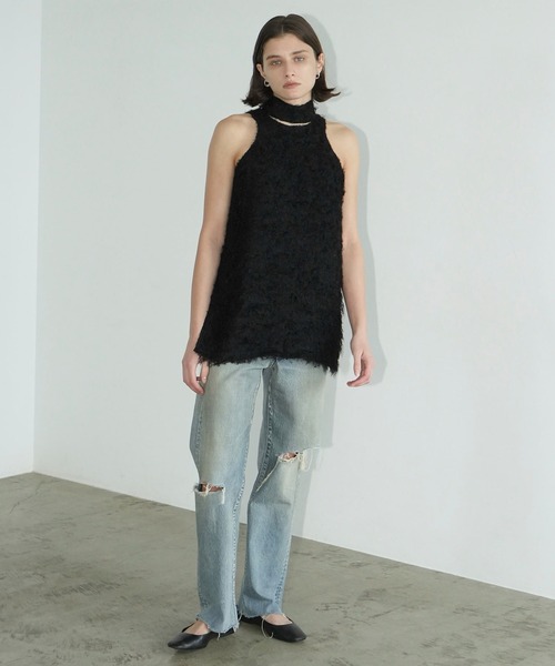 トップス CLANE / FEATHER RIBBON NOSLEEVE TOPS CLANE（クラネ） FEATHER RIBBON NOSLEEVE TOPS レディース : ZOZOTOWN