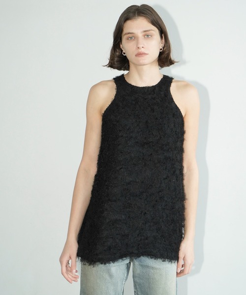 CLANE（クラネ） FEATHER RIBBON NOSLEEVE TOPS レディース : ZOZOTOWN