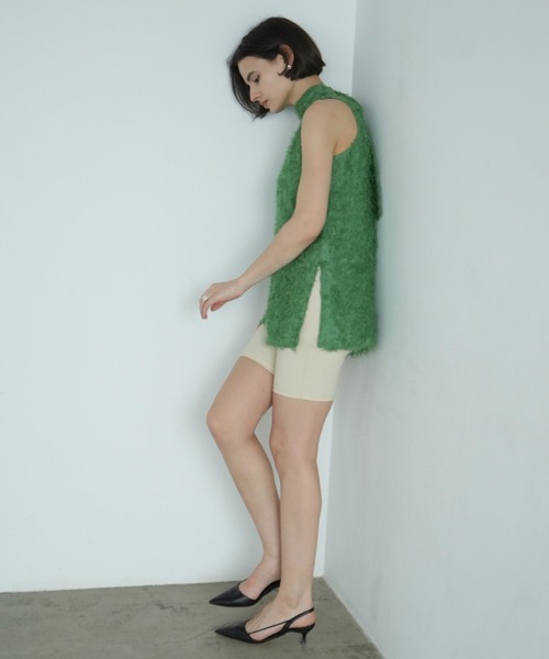 CLANE（クラネ） FEATHER RIBBON NOSLEEVE TOPS レディース : ZOZOTOWN
