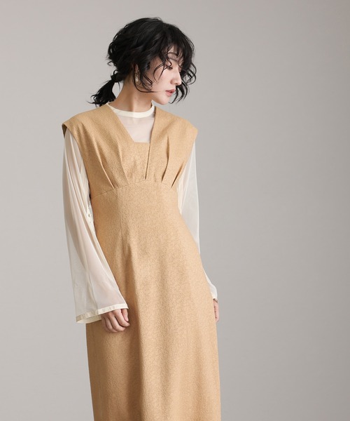 【7/20まで出品】atlo袖あり ミモレ丈3点セット結婚式オケージョンドレス atlo ドレス 袖あり＆ミモレ丈同窓会3点セットセレモニー結婚式