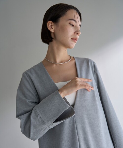 UNFILO（アンフィーロ） ワンピース ウールライク Vネックワンピース