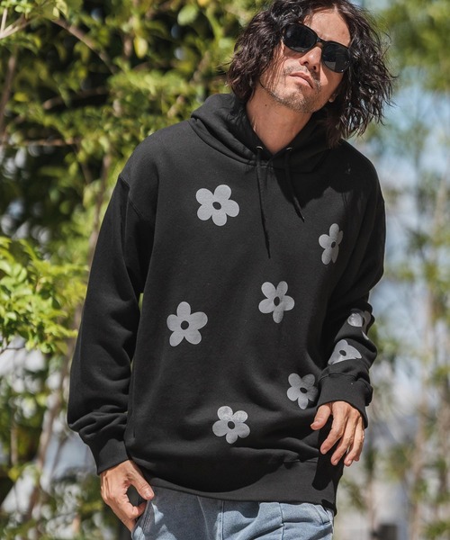 CAMBIO（カンビオ） パーカー mpa3585-プリント裏毛プルパーカー