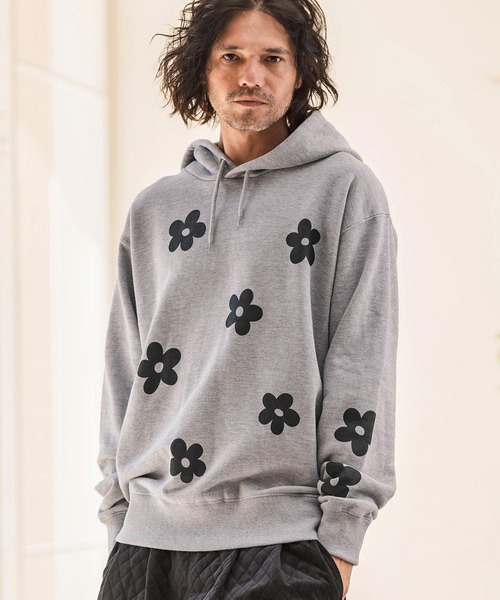 CAMBIO（カンビオ） パーカー mpa3585-プリント裏毛プルパーカー