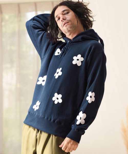 CAMBIO（カンビオ） パーカー mpa3585-プリント裏毛プルパーカー