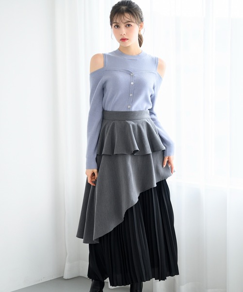 ミッシュマッシュ MISCH MASCH 【2024秋冬新作】肩開きレイヤード風ニット/MM448316 （GRAY） 楽天市場】【2024秋冬新作】肩開きレイヤード風ニット/MM448316