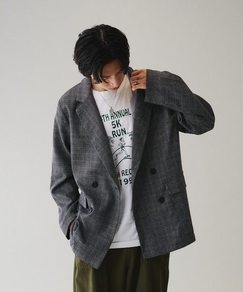 Adoon plain ジャケット テーラードジャケット ダブルブレスト