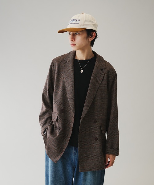Adoon plain TRルーズダブルテーラードジャケット Mサイズ Adoon plain ジャケット テーラードジャケット メンズ レディース