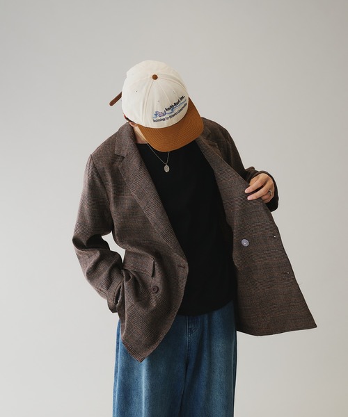 Adoon plain ジャケット テーラードジャケット ダブルブレストタック
