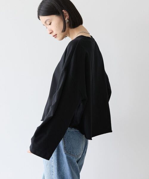 tシャツ ミニ裏毛タックスリーブ カットソー レディース AMERICAN HOLIC tシャツ ミニ裏毛タックスリーブショートプル