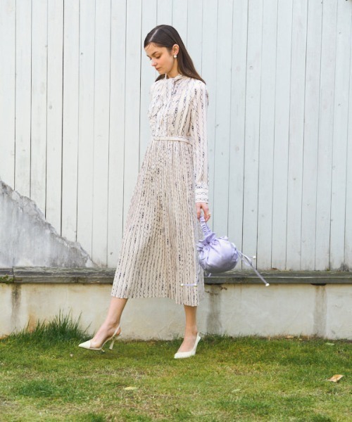 ERADIE ワンピース Bowtie pleated dress ボウタイプリーツ