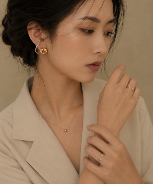 ciite' つけっぱなし ピアス ミックスカラー立体ピアス / イヤーカフ風