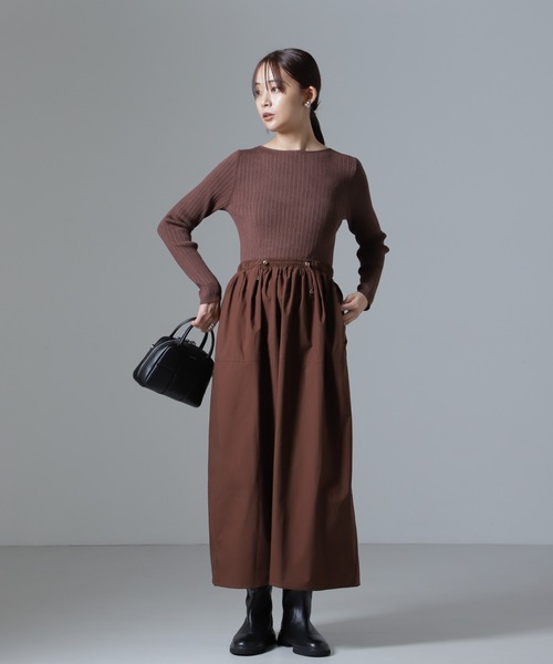 Herno ニット エフェクト＆ニュー テクノ タフタ ワンピース レディース グラム ニット エフェクト＆ニュー テクノ タフタ