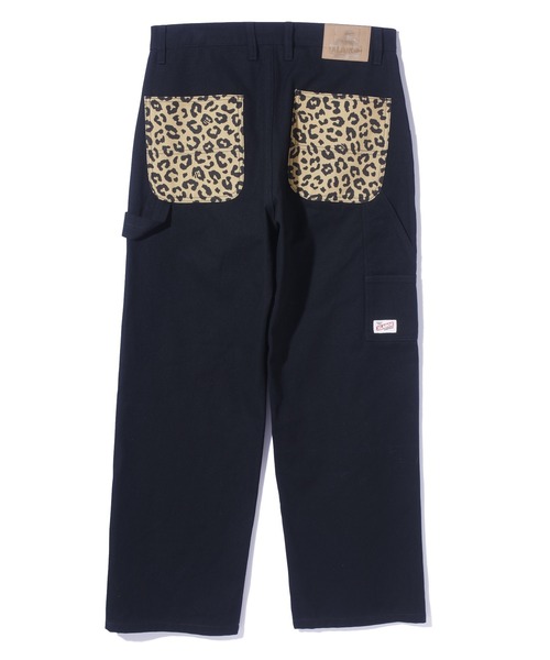 新品 エクストララージ 豹柄 レオパードポケット ペインターパンツ W32 黒 XLARGE パンツ LEOPARD POCKET PAINTER PANTS メンズ レディース