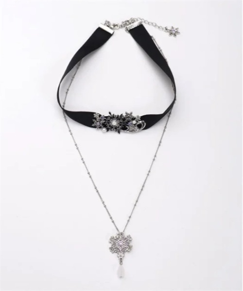 新品未使用 Baccarat フラワー ルビー クリスタルチョーカー phasemidoriya78_096465