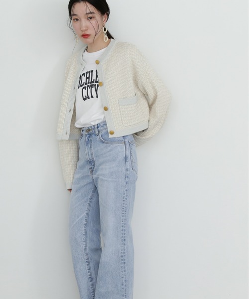 N.Natural Beauty Basic カーディガン ツイードライクショート