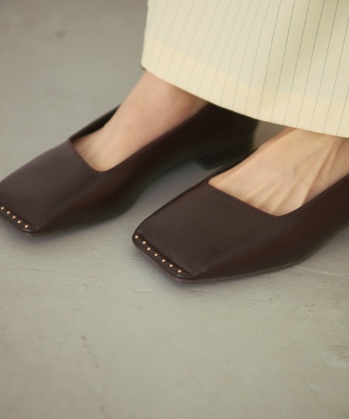 loin nuit パンプス ankle chain square pumps/アンクルチェーン