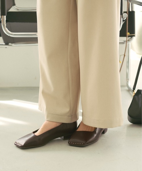 loin nuit パンプス ankle chain square pumps/アンクルチェーン