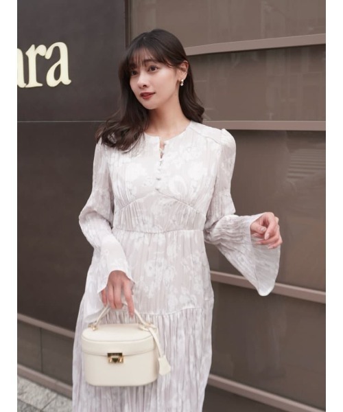 ワンピース Tiered Floral Pleated Dressの画像