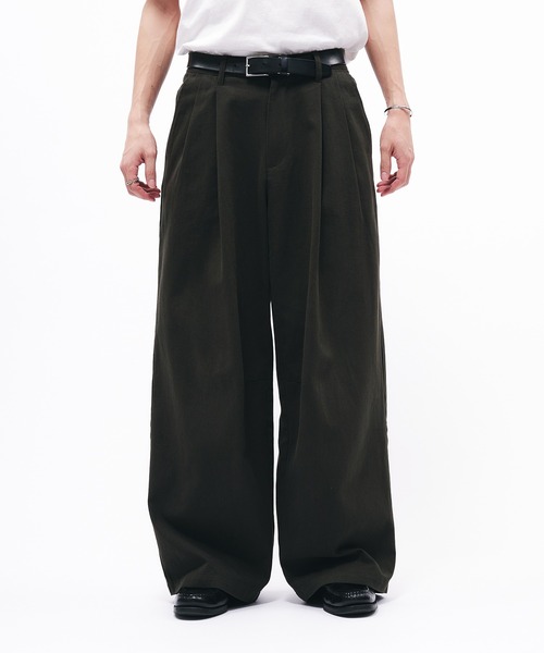 Adoon plain チノパン TWO-TUCK DART WIDE CHINO PANTS / 2