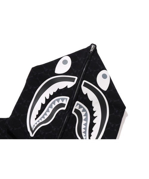 A BATHING APE フードパーカー M A BATHING APE パーカー COLLEGE MONOGRAM RELAXED FIT SHARK