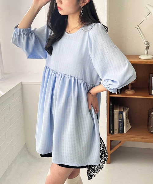 GeeRA｜前後2WAYチェックペプラムチュニック | Rakuten Fashion