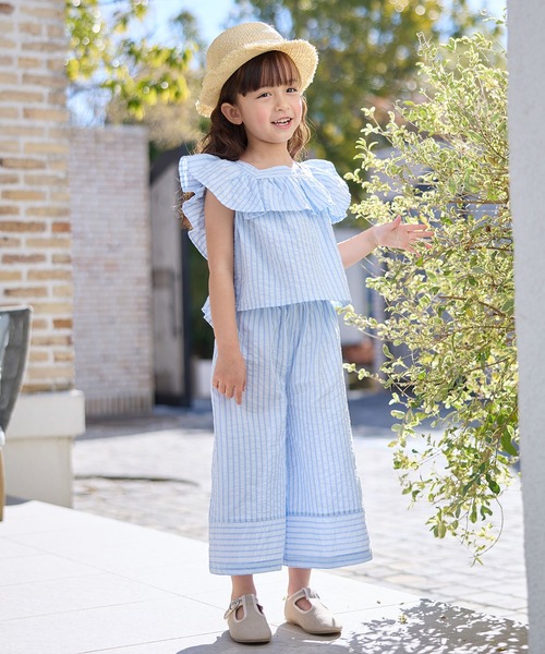 Piet セットアップ フリルブラウス ストライプ キッズ 子供服