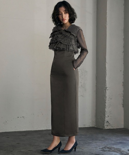 GIRL DRESS FOR NOW ドレス タフタチュールフリルベスト GIRL DRESS FOR NOW ドレス タフタチュールフリルベスト