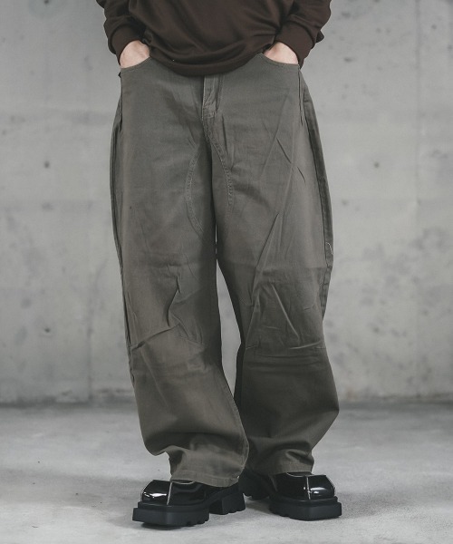 Shoowtime チノパン Curved silhouette wide chino pants