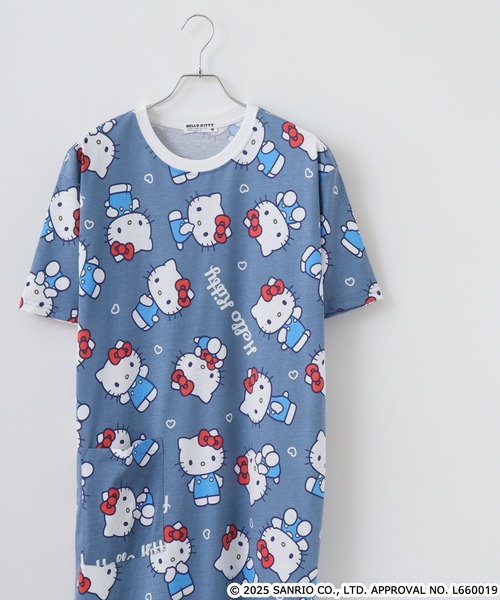 sanrio（サンリオ） tシャツ サンリオキャラクターズ プリント天竺総柄