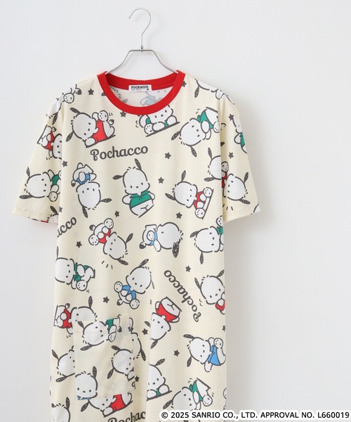 sanrio（サンリオ） tシャツ サンリオキャラクターズ プリント天竺総柄