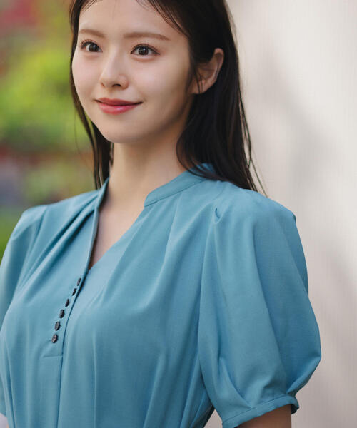 NATURAL BEAUTY BASIC ワンピース リネンライクベルテッド