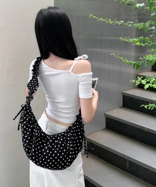 FREE STYLISTS ショルダーバッグ バッグ Y2K ドットドローストリング 