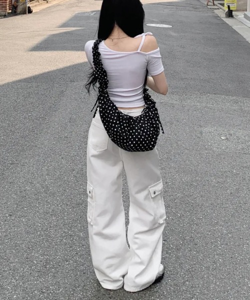 FREE STYLISTS ショルダーバッグ バッグ Y2K ドットドローストリング 