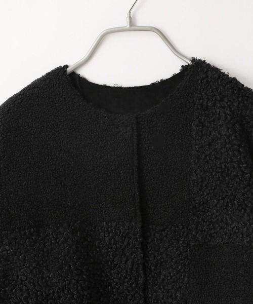 「LOWRYS FARM」 ノーカラージャケット FREE アイボリー レディース_画像3