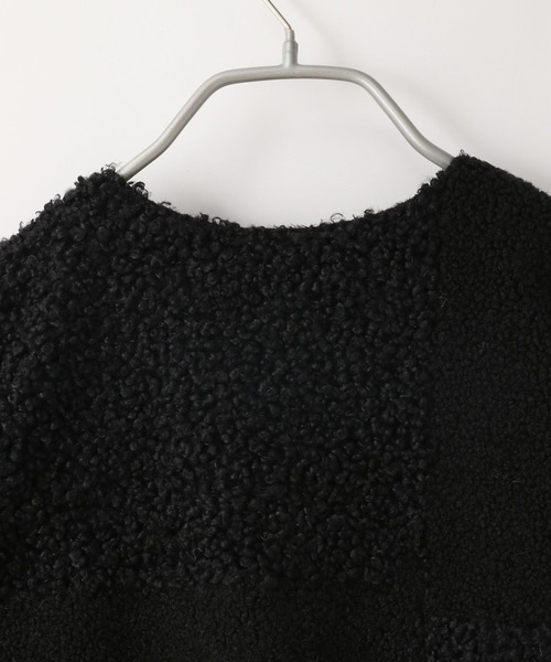 「LOWRYS FARM」 ノーカラージャケット FREE アイボリー レディース_画像4