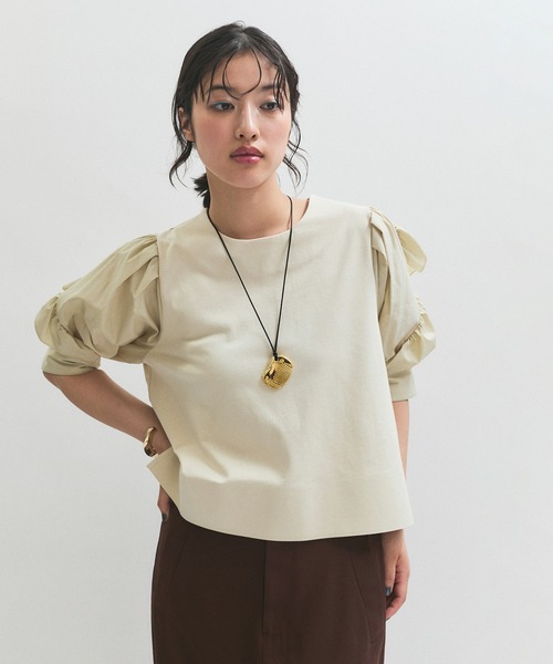 tシャツ 「サステナブル」バルーンスリーブTシャツ レディース ADAM ET ROPE' tシャツ 「サステナブル」バルーンスリーブT