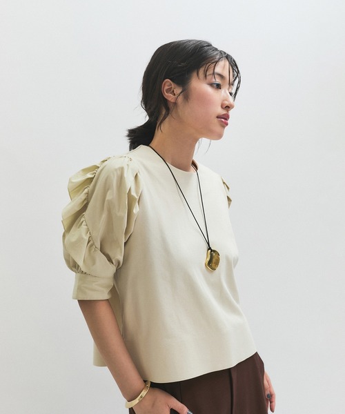 【サステナブル】バルーンスリーブTシャツ セール】【サステナブル】バルーンスリーブTシャツ（Tシャツ