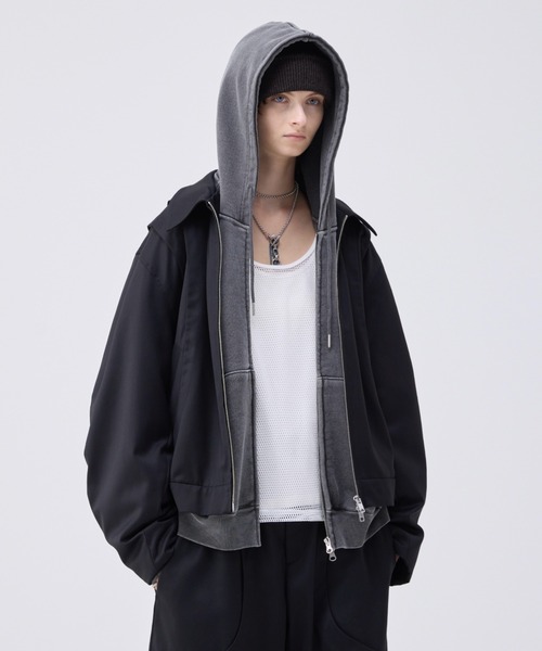 soerte ブルゾン アウター Loose Curve Tuck Short Blouson / ルーズ
