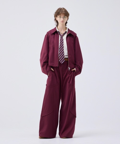 soerte ブルゾン アウター Loose Curve Tuck Short Blouson / ルーズ