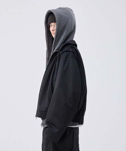 soerte ブルゾン アウター Loose Curve Tuck Short Blouson / ルーズ