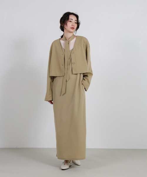 select MOCA Et セットアップ 「Et」Cut Georgette One-Piece Dress