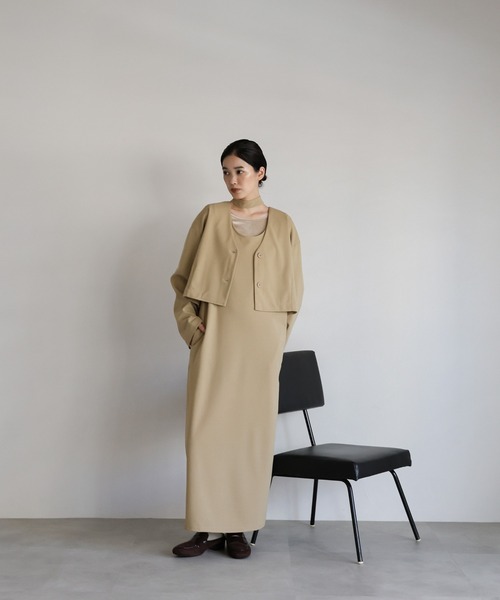 セットアップ 「Et」Cut Georgette One-Piece Dress Jacket Set レディース
