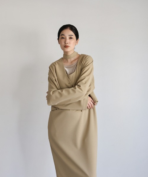 セットアップ 「Et」Cut Georgette One-Piece Dress Jacket Set レディース